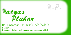 matyas pluhar business card